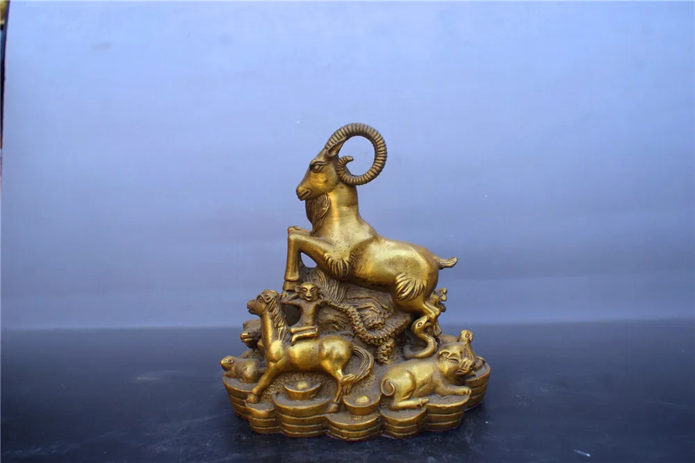 

China Brass statue Zodiac sheep copper Statue