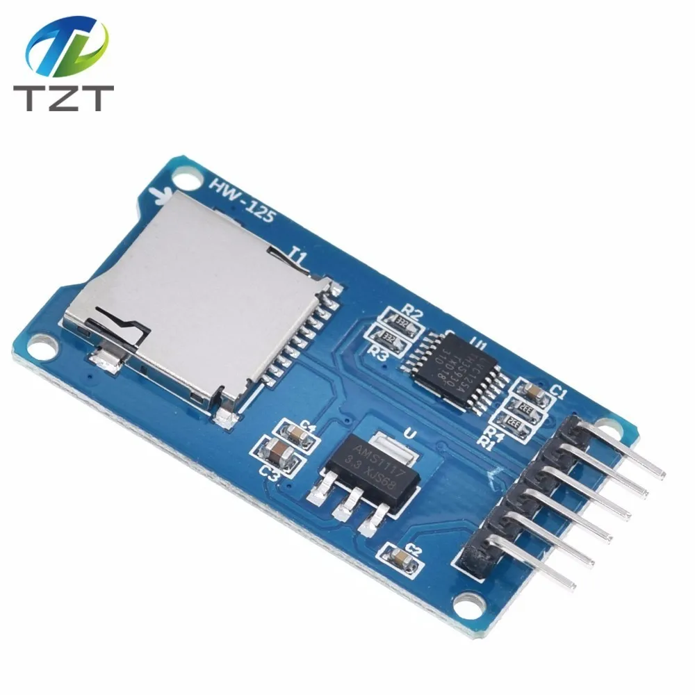 Модуль считывания карт Micro SD Mini TF интерфейсы SPI с чипом преобразователя уровня 5 В/3
