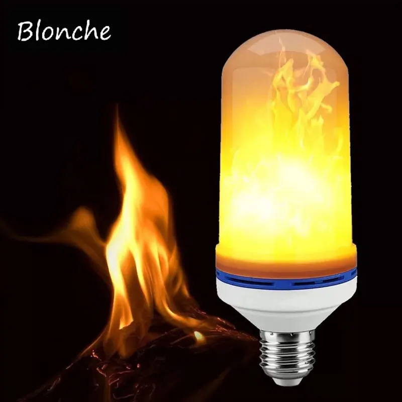 

E14 E27 LED Flame Effect Fire Light Bulbs 85-265V SMD 2835 7W Creative Flickering Emulation Decorative Lamps For Bar Living Room
