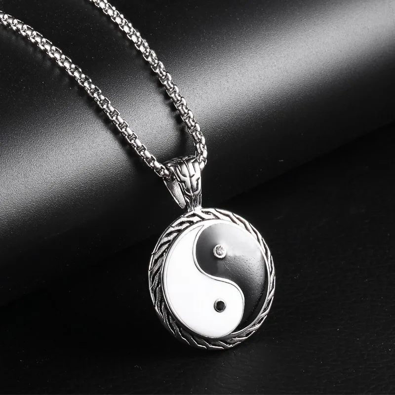 RIR трендовая подвеска Yin Yang модное золотое ожерелье Инь Янь из нержавеющей стали