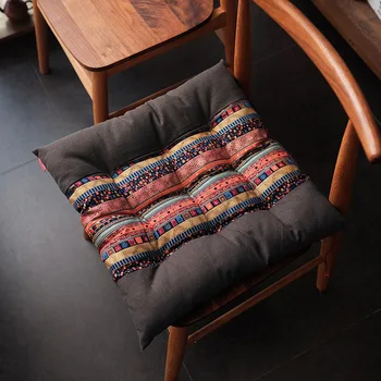 

Coffee gold Seat Cushion/Back Cushion Cotton linen Breathable Square Dinette Tatami Cushion Home Office Chair Seat cushion
