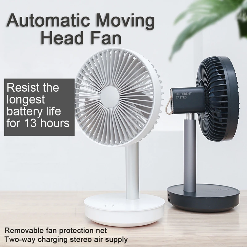 

P19 4 Gear Cooling Fan 3-Speed Adjustable Wind Float Head Desktop Portable Mini Fan 4000mAh Rechargeable USB Desk Air CoolingFan