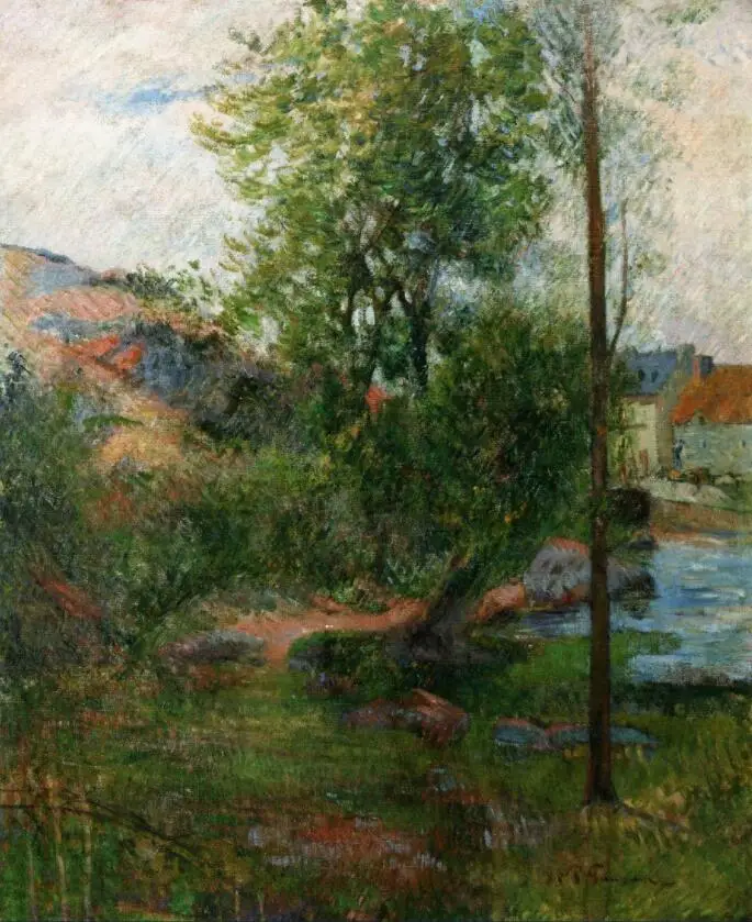

High quality Oil painting Canvas Reproductions Willow by the Aven (1888) by Paul Gauguin hand painted