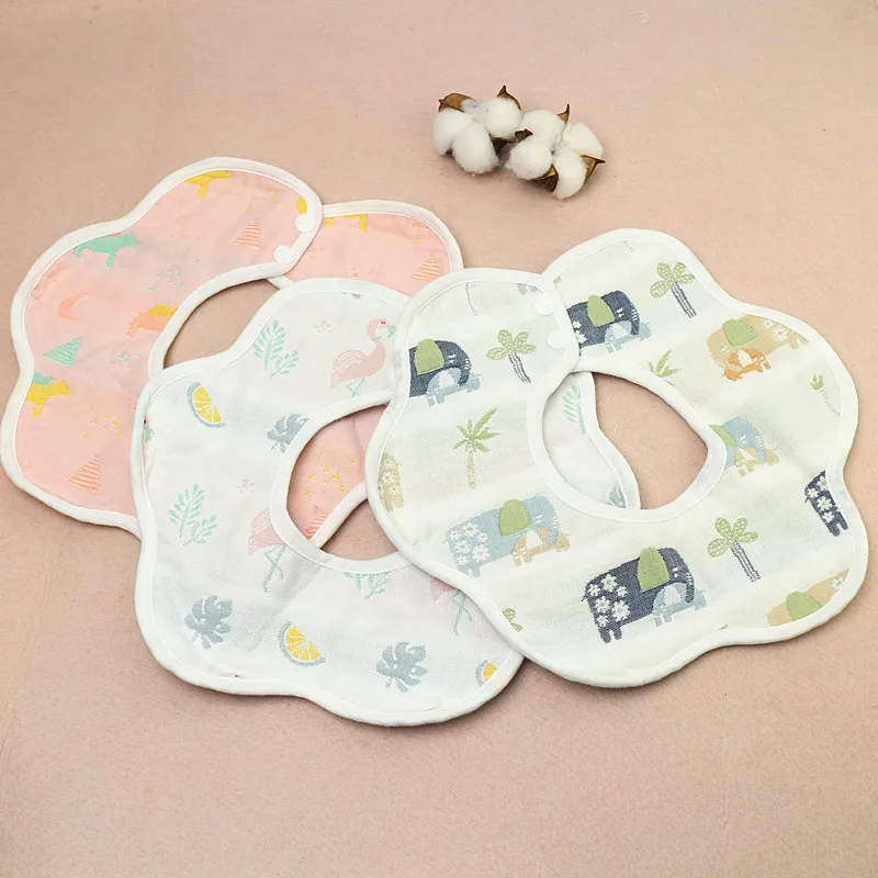 

Baby Petals Around The Mouth 360-degree Rotation Water Absorbent Around 6 Layers of Cotton Child Supplies Water Towel