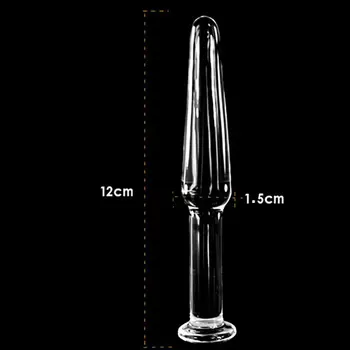 12cm Glass plug anal drill sex toys for woman lesbian G SPOT squirt Crystal hook dildo anal prostate stimulator anus BUTTplug 2