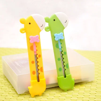 5 штук в партии Жираф детский нож студентов милая бумага Ножи Творческий мини-аппарат для резки бумаги