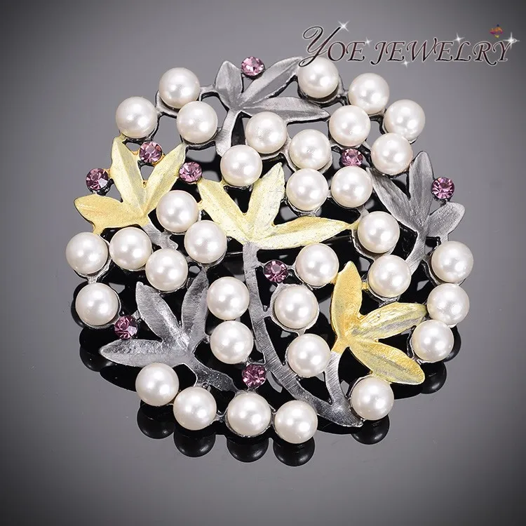 IYOE Fashion Brand Round Antique Rhinestone Brooches For Women