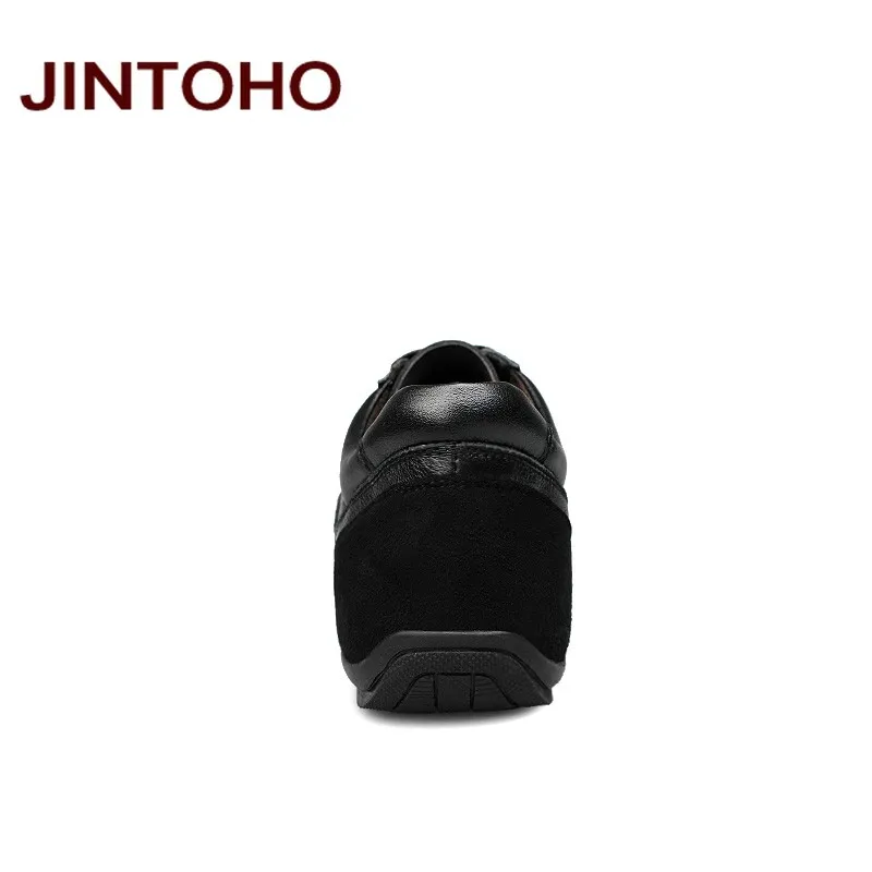 JINTOHO/Большие размеры 36-48; Мужская обувь из натуральной кожи; повседневные итальянские дизайнерские туфли с острым носком; модные мужские кожаные мокасины