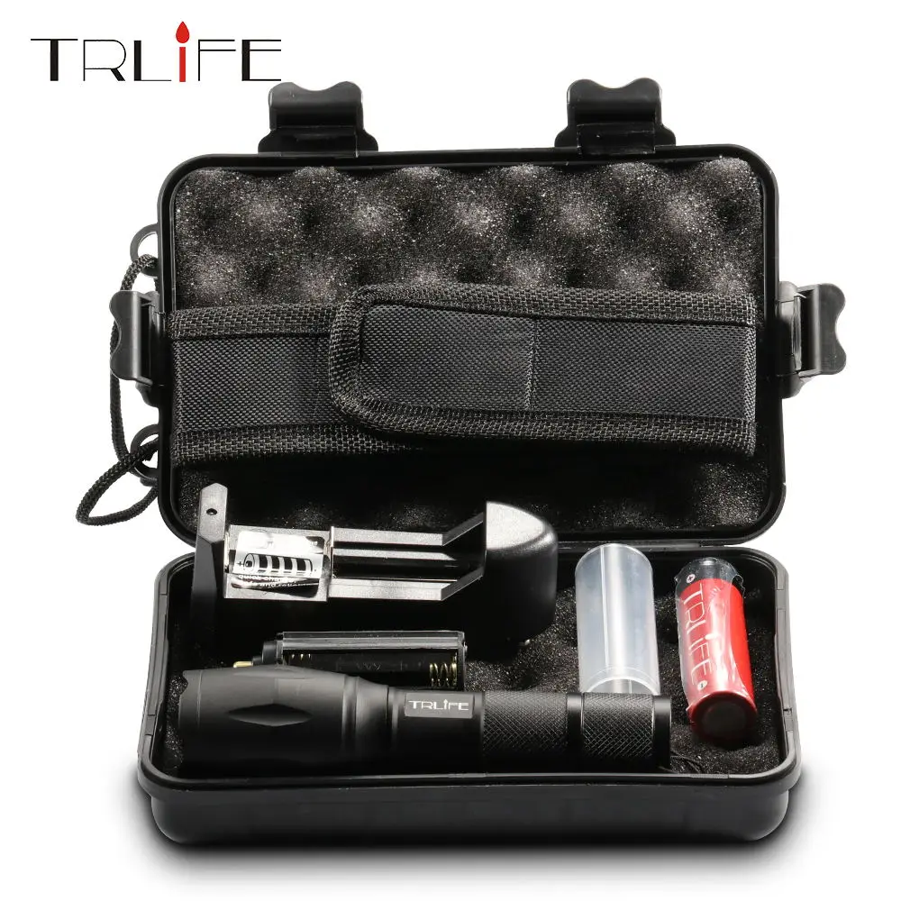 

E17 CREE XML-T6 4000Lumens cree led Torch Zoomable cree LED Flashlight Torch light For 3xAAA or 1x18650 Free shipping