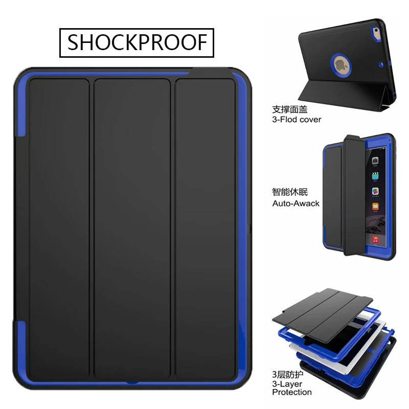 Vente 360 Étui de protection complet Pour apple ipad 2 3 4 9.7 pouces Enfants Antichoc Robuste TPU Couverture Rigide kickstand pour ipad 2 3 4