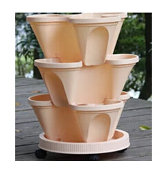 3 Tier Stackable Strawberry Herb Flower Vegetable Planter Balcony kitchen Succulent Pots Home Garden Decoration - Цвет: 3 pots