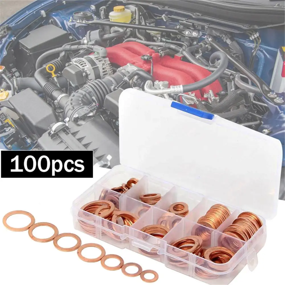 

100/150/200/280PCS M4-M14 Copper Washer Set Seal Ring Set Hardware Accessories
