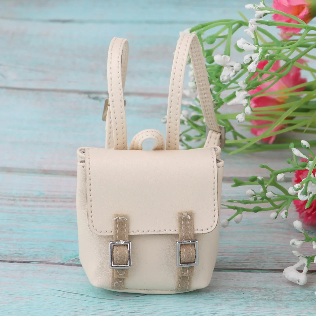 Fashion 1/6 PU Leather Backpack Schoolbag Outfit for SD DD Ball Jointed Dolls Accessory Shoulders Bag or 12inch Dolls