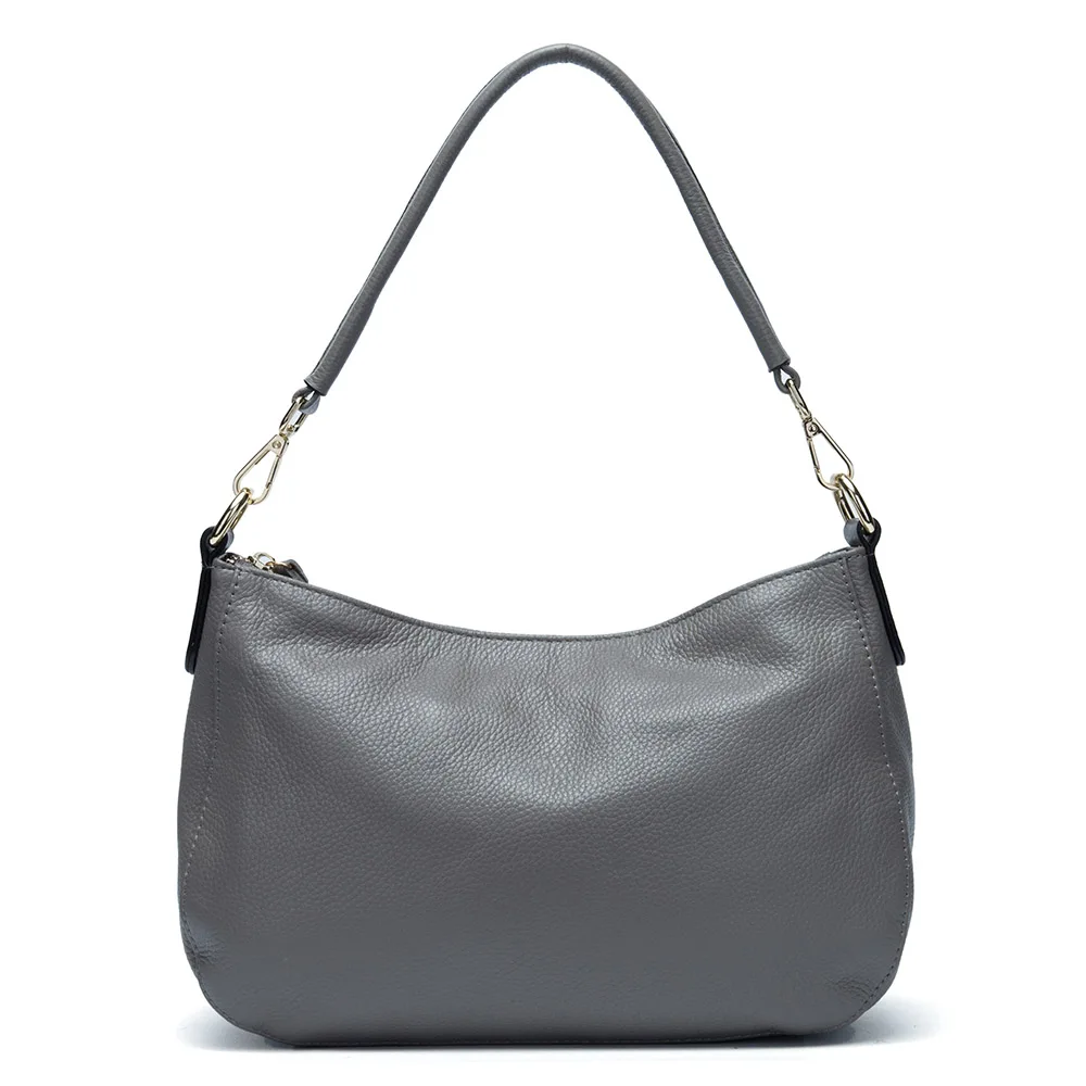 Zency натуральная кожа женская сумка на плечо модная повседневная сумка-тоут женская сумка через плечо элегантная очаровательная женская сумка - Цвет: Серый