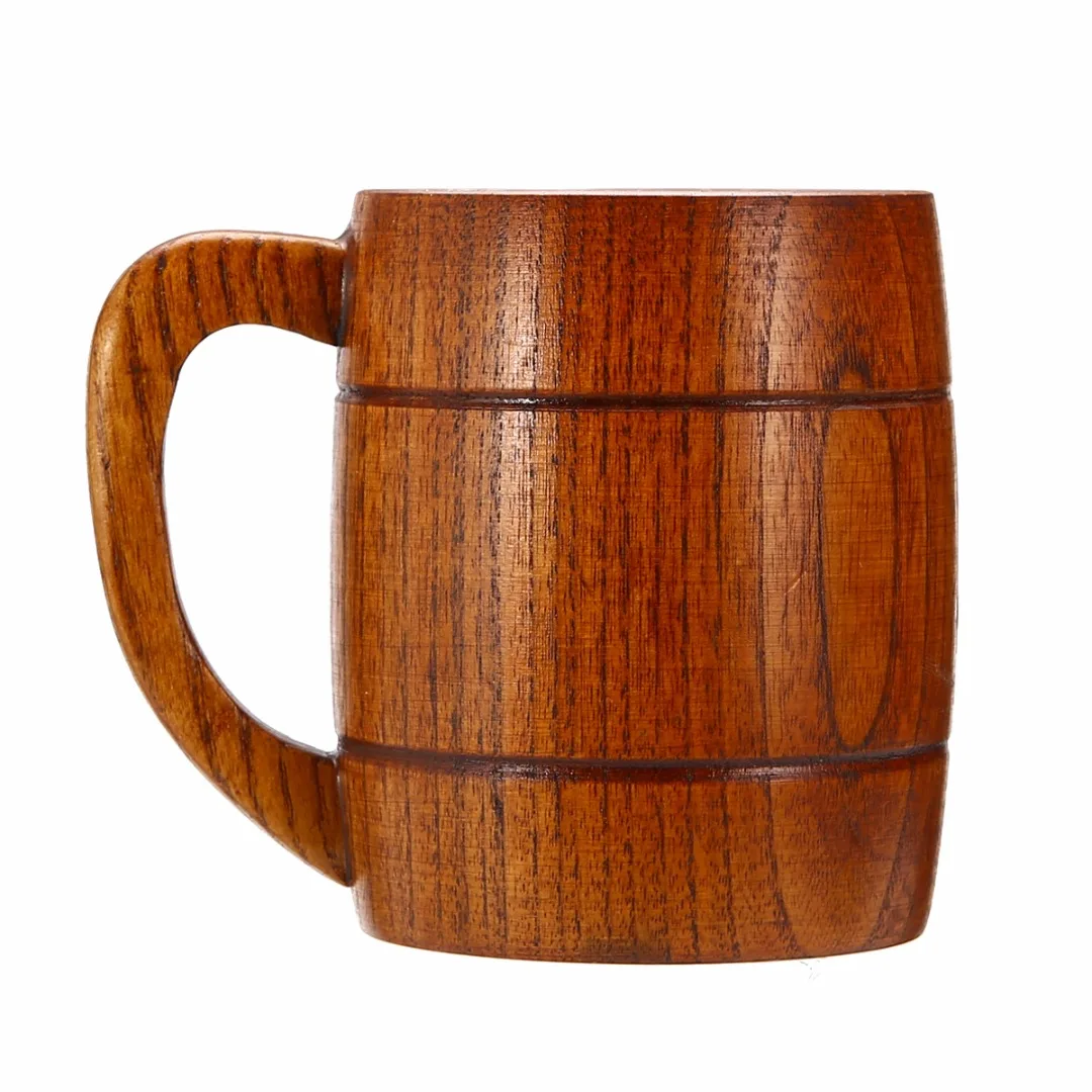 Buy 300ML Retro Wood Drink Cup Wooden Milk Beer Juice