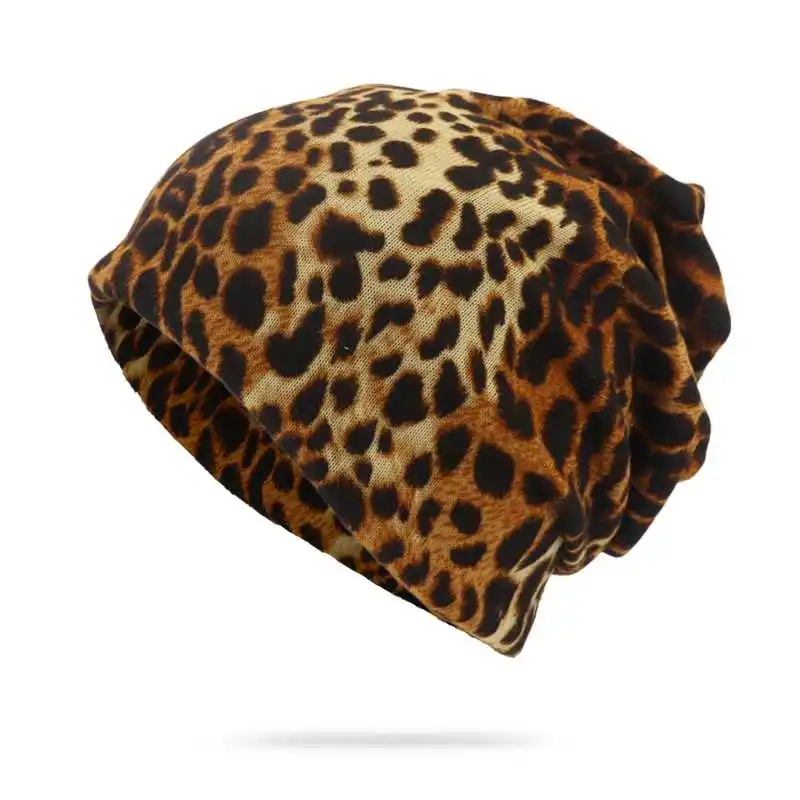 

WZCX 2019 New Casual Tide Leopard Printing Hip Hop Cap Fashion Unisex Spring Summer Beanie Knitted Hat