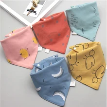 Детские нагрудники, двойные хлопковые Слюнявчики, 5 шт./Мультяшные Слюнявчики, полотенце для маленьких мальчиков и девочек, передник для кормления, аксессуар