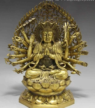 

Tibet Brass Copper Maha Cundi Bodhisattva Bulmo GuanYin Kwan-yin Buddha Statue