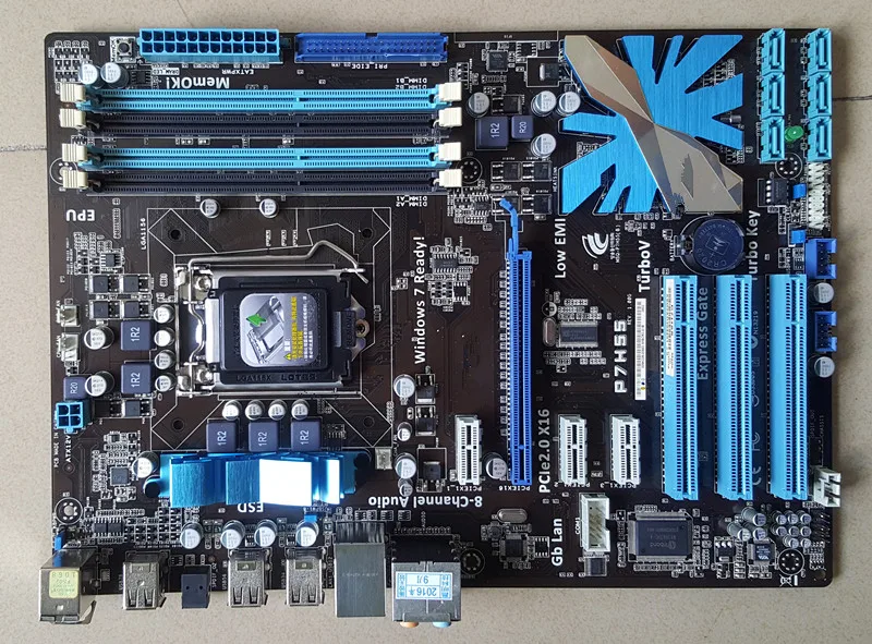 %100original motherboard for ASUS P7H55 boards LGA 1156 DDR3 for i3 i5 i7 cpu 16GB USB2.0 H55 Desktop motherboard Free shipping asus ga h55 ud3h h55 1156 computer motherboard with integrated needle i3 530 i3 750 quad core cpu package
