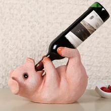 Забавный Резиновый Розовый Свинья Держатели вина мультфильм милый свинья декоративный держатель вина копилка