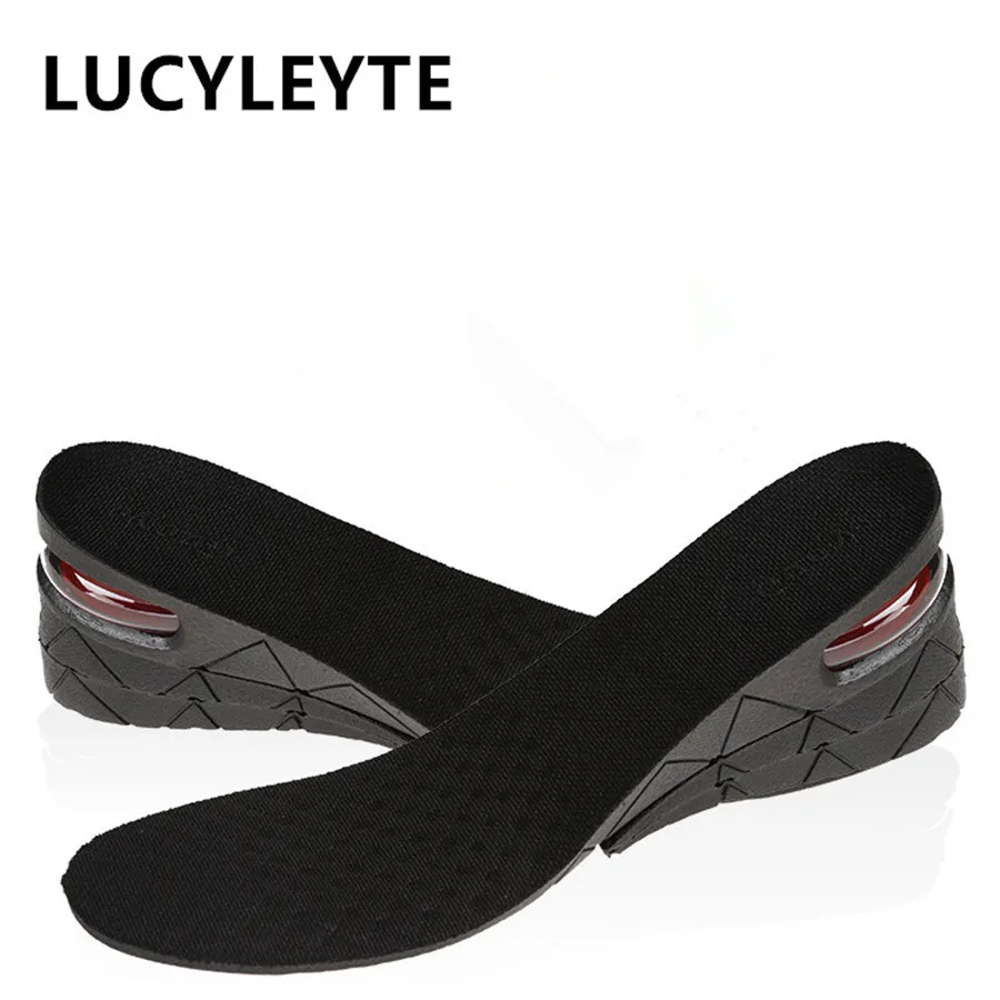 

3 Layers Stealth Adjustable Increased Insoles For Men Women Shoes Pad Increase Height Insole Black Air Cushion Lift Pads Heel