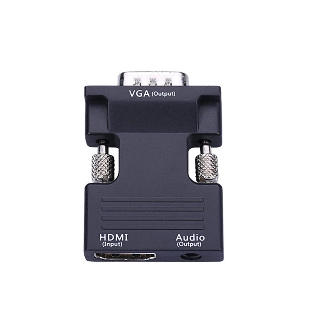  Nero Bianco Femmina a VGA Maschio con Cavo di Uscita Audio Converter HD 1080 P Adattatore HDMI