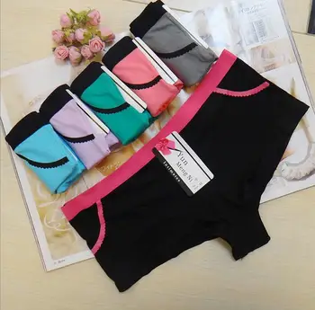 

Free shipping 5pcs/lot Hot Selling Fashion cotton women's underwear wholesale quick sell hot women's flat pants 86985