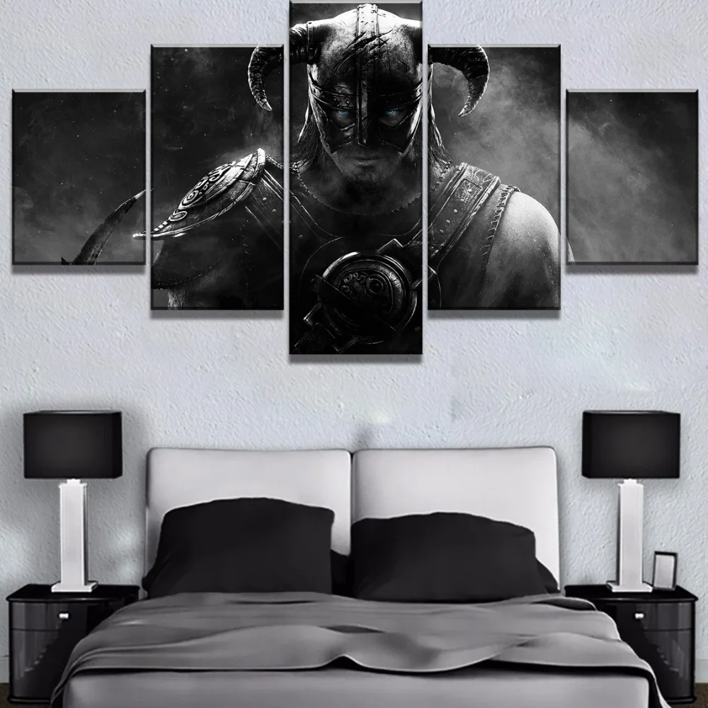 Waliicorners 5 Piece HD Print Elder Scrolls Skyrim Game Cuadros Decoracion Paintings on Canvas Wall Art for Home Decorations Wall Decor 7 HTB1mvrsKmzqK1RjSZFpq6ykSXXaj