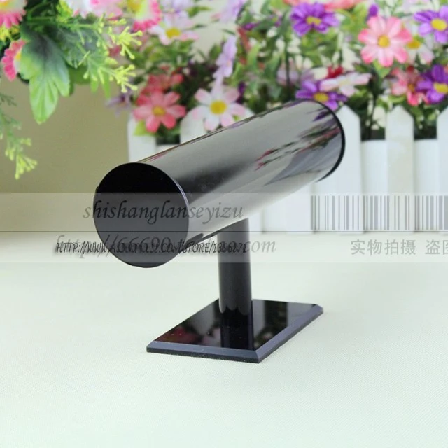 

Acrylic Black Bracelet Display Stand Jewelry Showing T Bar Watch Display Rack Bangle Holder Anklet Showcase