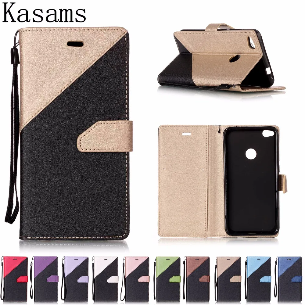 

For Huawei P20 Lite 2018 P10 P9 P8 Lite 2017 P10 Plus Nova 3e Phone Case Double Colors Splicing Leather PU Flip Cover [YiXin]