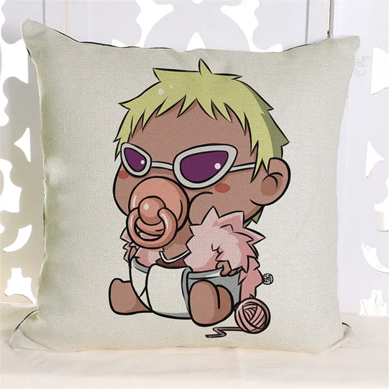 2 Amellor Аниме One Piece Q-Ver Луффи Зоро Робин из хлопка и льна Подушки Детские Чехлы для подушек сиденье автомобиля украшения дома Диван Декор подушки Детские случае - Цвет: 2