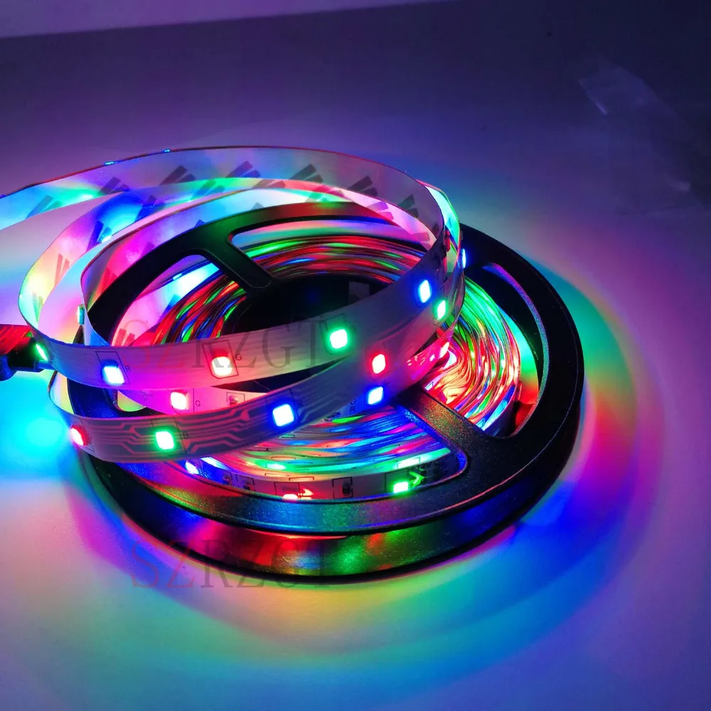 Светодиодная лента RGB 5 м 60 светодиодный s/m SMD 2835 светодиодная постоянного тока 12 в