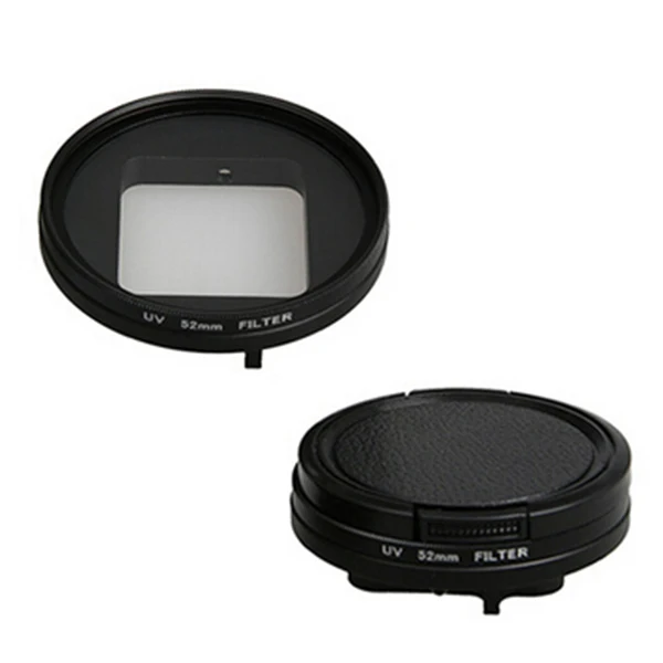 

1 set of 52MM UV filter for GOPRO HERO5 + lens cover + adapter ring, Black