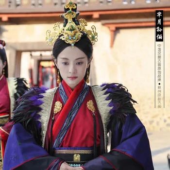 Mishu Miyue 2015 Newest TV Play Legend of Mi Yue - Ancient Qin Empress Xuan Gorgeous Stage Costume for 2016 Spring Festival Gala 2016 spring