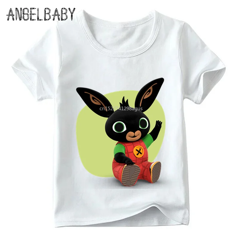 Дети мультфильм Bing кролик/Кролик забавная футболка для маленьких мальчиков/обувь девочек летние топы футболки с коротким рукавом Дети Милая одежда, ooo5169