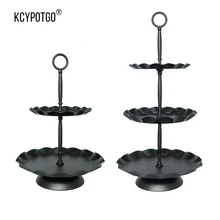 KCYPOTGO черная 3 ярусная/2 металлическая подставка подставки для пирога, Свадебный праздник Кекс и кондитерские украшения лоток