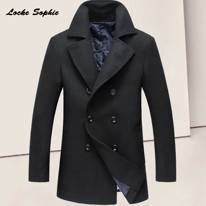 1pcs Men's plus size slim fit blazer jacket 2017 Winter woolen Double