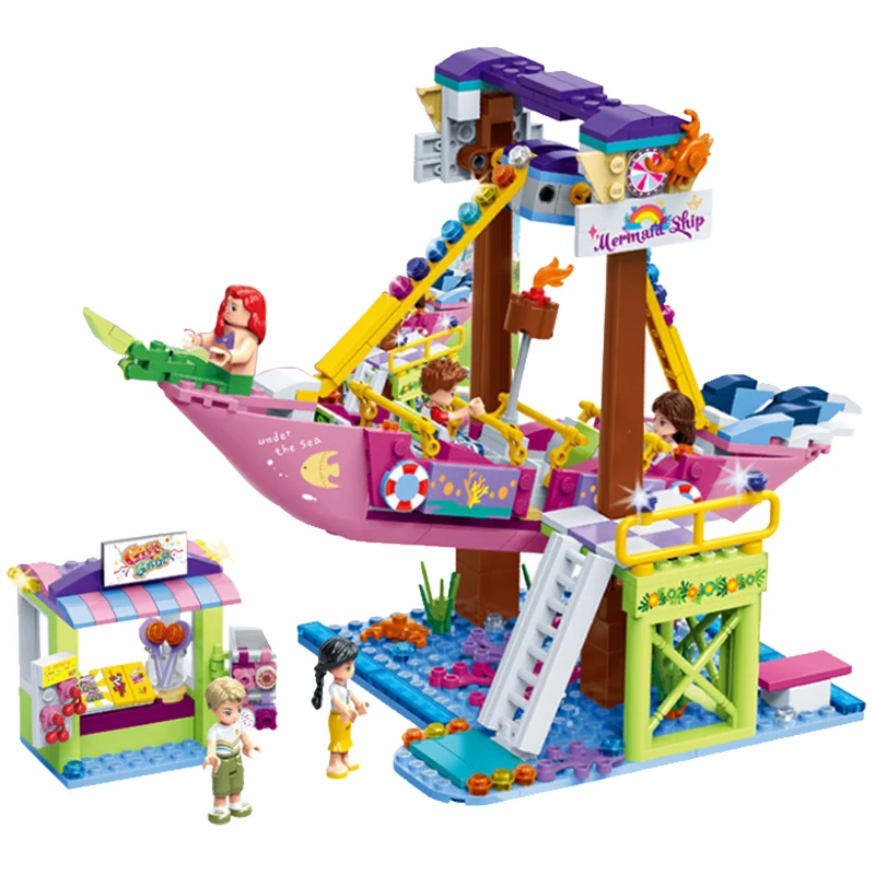 

Legoing Girls Friends The Amusement Park Mermaid Boat Building Blocks Figures Set Educational Toys Compatible Legoings Princess