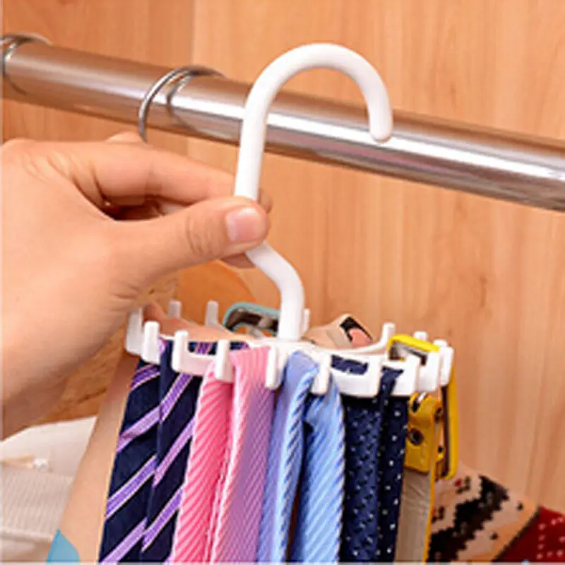 Домашний регулируемый вращающийся 20 галстук ремень шарф компактная Вешалка стойка экологичный держатель Органайзер крючки