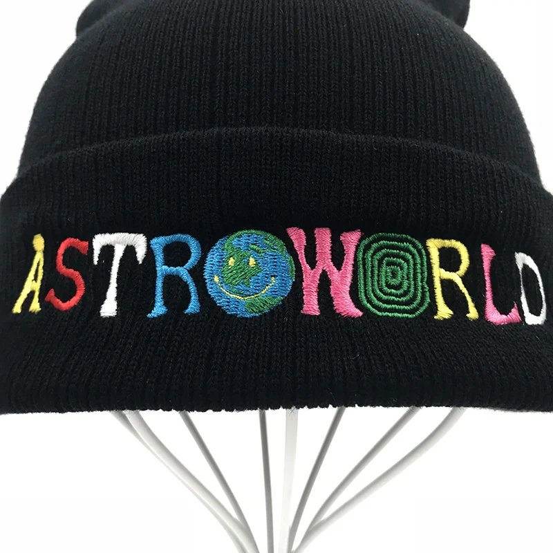 Travi$ Scott, вязаная шапка, новинка, ASTROWORLD, шапка с вышивкой, Astroworld, лыжная, теплая, зимняя, унисекс, трэвисс Скотт, Skullies Beanies