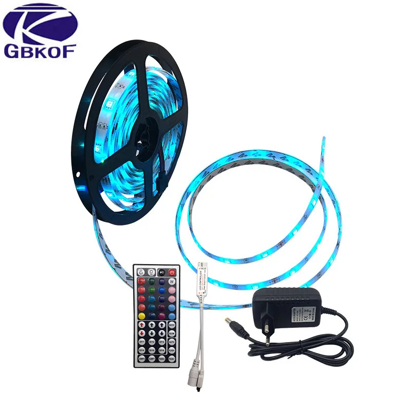 

5m 10m Waterproof LED RGBW RGBWW RGB strip light SMD 5050 Light Remote control Power Adapter RGB Fita Ribbon Lamp led strip set