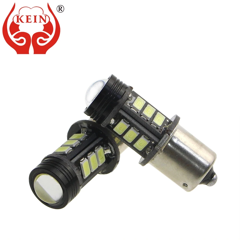 

KEIN 2PCS BA15S 1156 LED bulb P21w 12smd 5630 HD lens Auto Reverse Rear Back upTail Turn Signal DRL 1156 Lamps Light Vehicle 12V
