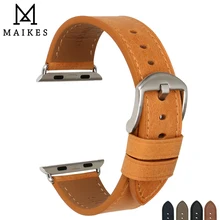 MAIKES для Apple watch Band 44 мм 40 мм аксессуары для часов из натуральной кожи ремешок для Apple Watch 42 мм 38 мм iWatch Series 4-1 браслеты