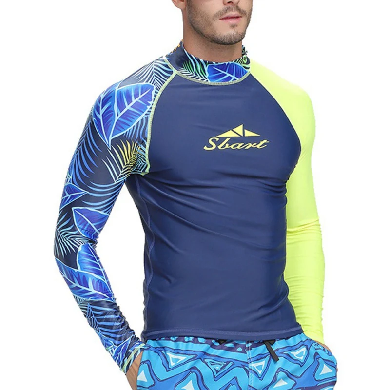 

Men Long Sleeved T-Shirt Surfing Wear Rash Guard Shirt Wakeboard Floatsuit Tops UV Protective Snorkeling Diving Swimming Surfing