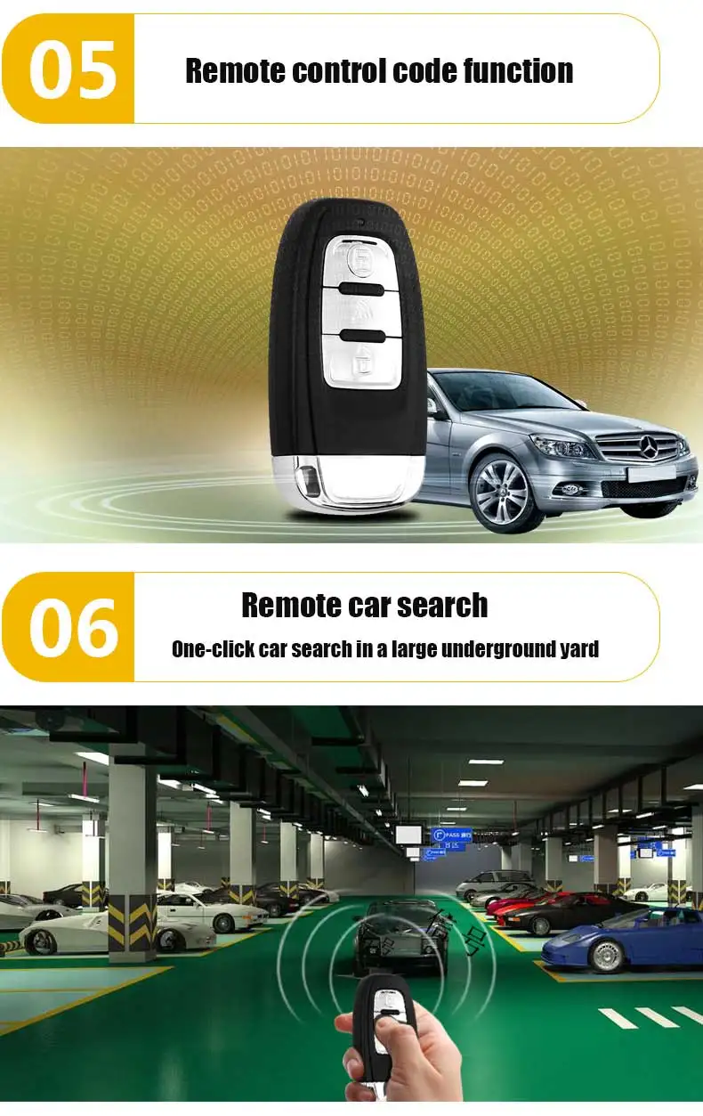 SmartPhone Remote Start PKE Car Alarm System Kit Smart Passive Auto Central Locking Car Door Keyles