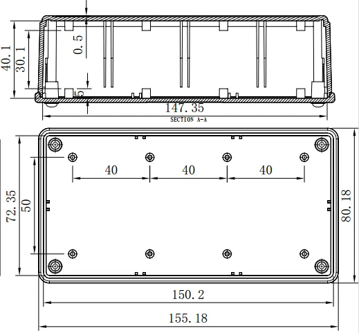Пластиковый корпус 1 шт. 155*80*45 мм|housing|housing boxhousing plastic |