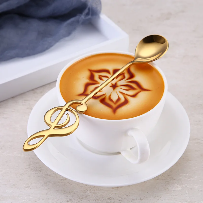 1 шт. нержавеющая сталь перемешивание музыкальный символ кофе ложка для чая кофе ложка для мороженого Десерт мини-ложка