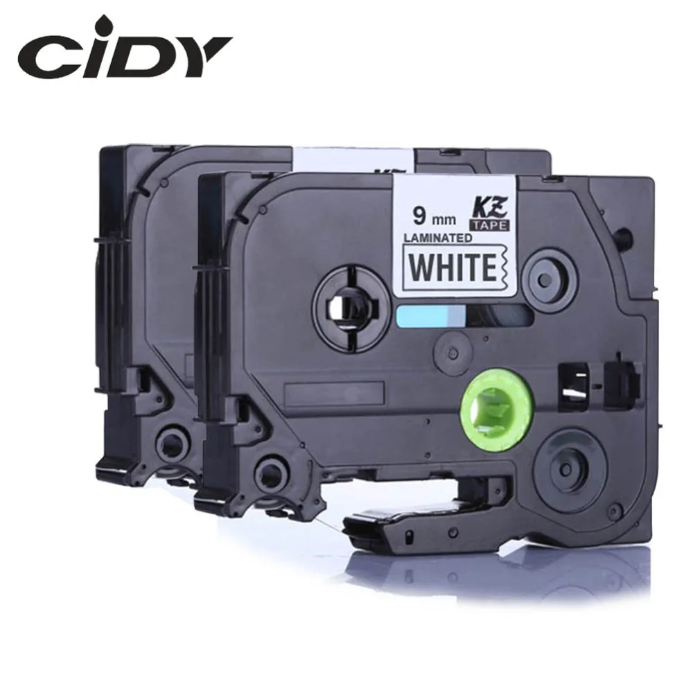 CIDY 2 шт 9 мм черный на белой TZ ленты TZe-221 TZe221 TZ221 TZe 221 для Brother P-touch этикетки принтеров