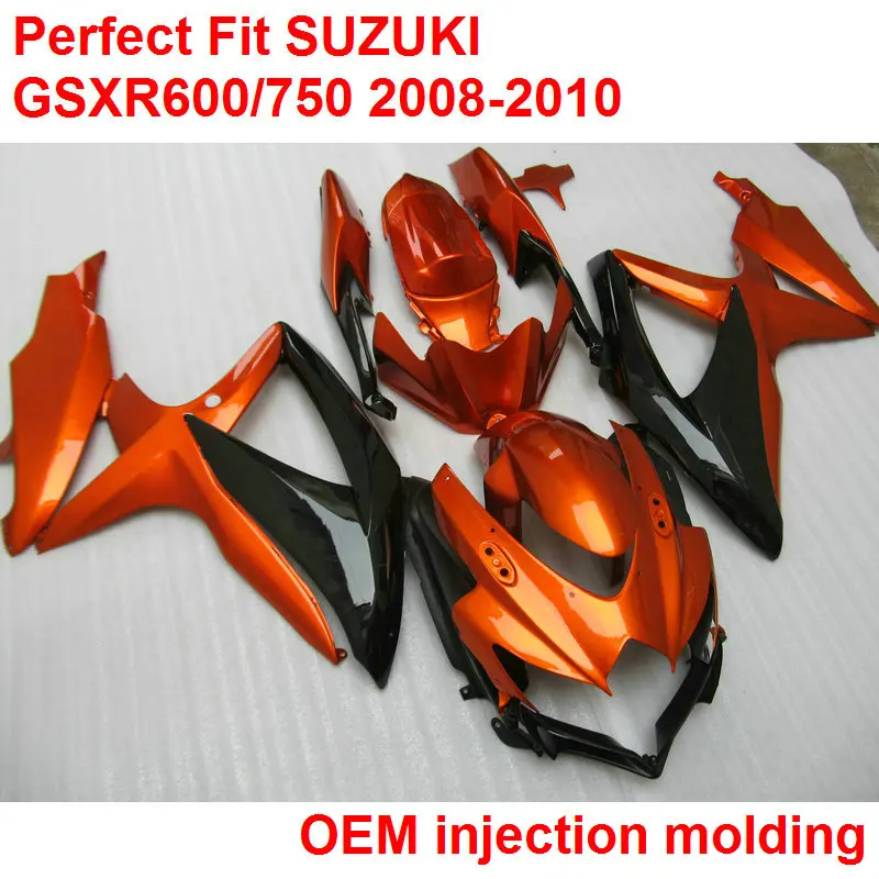 Литье под давлением Обтекатели для Suzuki GSXR600/750 08 09 10 винно-красный черный