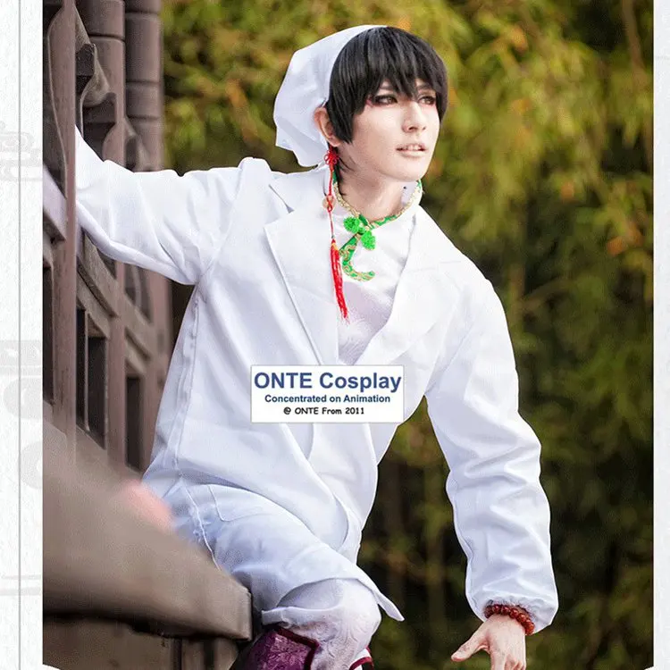 

Customized Hoozuki no Reitetsu Cosplay Costumes Hakutaku White Tang Suit Unisex Coat Complete Outfit